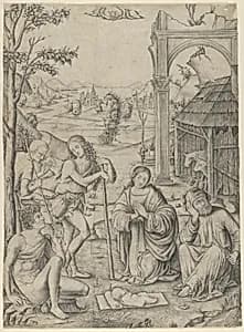 The Adoration of the Shepherds by Marcantonio Raimondi