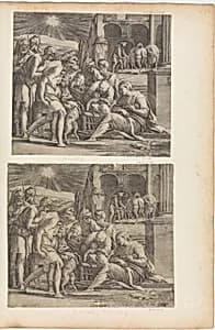 The Adoration of the Shepherds by Giovanni Jacopo Caraglio|Parmigianino (Girolamo Francesco Maria Mazzola)