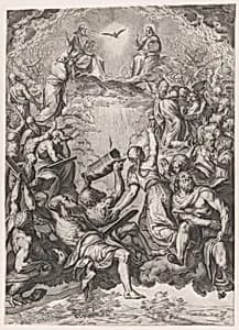 The Adoration of the Trinity by Cornelis Cort|Titian (Tiziano Vecellio)