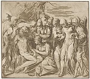 The Annointing of Christ's Body by Adam von Bartsch|Parmigianino (Girolamo Francesco Maria Mazzola)