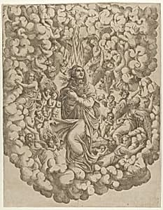 The Assumption of the Virgin by Master IQV|Giulio Romano