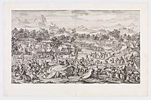 The Battle at Oroi-jalatu by Charles Nicolas Cochin II|Jacques Philippe Le Bas|Giuseppe Castiglione