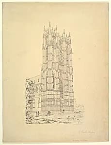 The Beverley Minster, Yorkshire, England, Perspective View of the West Facade by Charles Wickes
