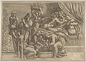 The Birth of the Virgin by Anonymous, French, School of Fontainebleau, 16th century|Giulio Romano