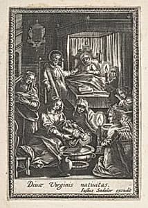 The Birth of the Virgin by Justus Sadeler|Anonymous