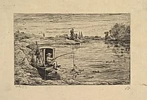 The Cabin Boy Fishing by Charles-François Daubigny