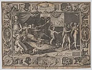 The Calumny of Apelles by Cornelis Cort|Federico Zuccaro (Zuccari)|Giovanni Orlandi