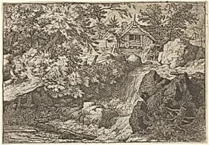 The Cascade Near the Watermill by Allart van Everdingen