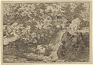 The Cascade Near the Watermill by Allart van Everdingen