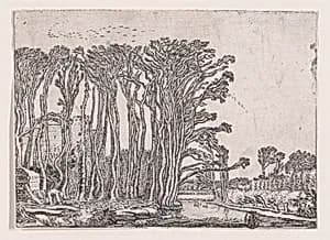 The Charcoal-Burner, from "Verscheyden Landtschapjes" (Various Little Landscapes), Plate 9 by Claes Jansz. Visscher|Willem Pietersz. Buytewech