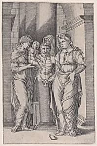 The Child Presented to Priapus by Agostino Veneziano (Agostino dei Musi)