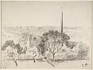 The Church at Eragny by Camille Pissarro