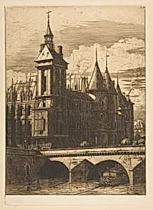The Clock Tower, Paris by Charles Meryon