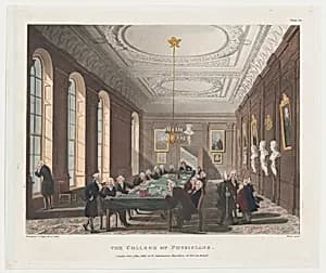 The College of Physicians by Thomas Rowlandson|Rudolph Ackermann, London|John Bluck|Auguste Charles Pugin