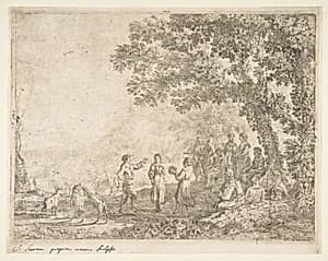 The Country Dance (Large Plate) by Claude Lorrain (Claude Gellée)