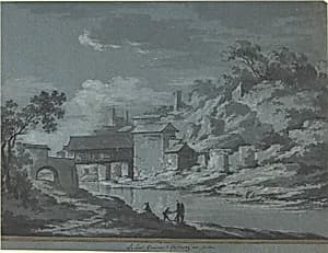 The Covered Bridge at Fribourg by Claude Louis Châtelet