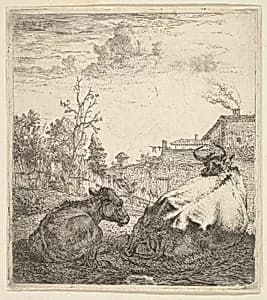 The Cow and the Calf by Karel Dujardin