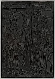The Crucifixion and St. Christopher by Master of 1477|Anonymous, German, Augsburg, 15th century