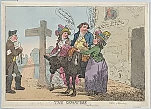The Departure by William Humphrey|Charles James Fox|Georgiana, Duchess of Devonshire|Thomas Rowlandson