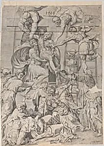 The Descent from the Cross by Giovanni Battista Cavalieri|Daniele da Volterra (Daniele Ricciarelli)