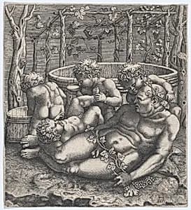 The drunken Silenus with putti by Anonymous, Italian, 16th century