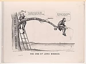 The End of Long Branch by Horace Greeley|Ulysses S. Grant|John Cameron|Currier & Ives