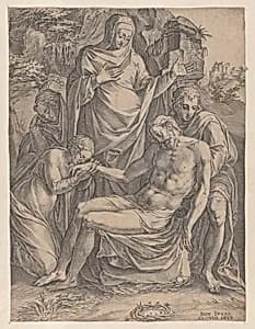 The Entombment of Christ by Cornelis Cort|Anonymous|Giulio Clovio