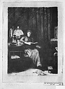 The Evening Lamp by Julian Alden Weir