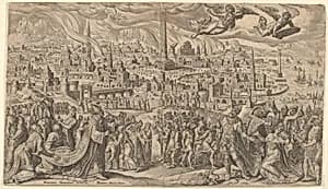 The Fall of Babylon by Philips Galle|Maarten van Heemskerck