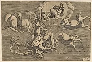 The Fall of Phaeton by Antonio Fantuzzi|Francesco Primaticcio
