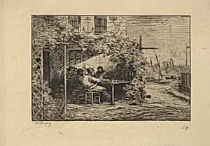 The Farewell Breakfast at Asnières by Charles-François Daubigny
