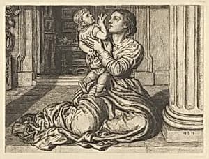 The Father's Leave-Taking by William Holman Hunt|The Etching Club