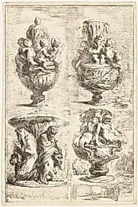 The Four Vases by Gabriel de Saint-Aubin