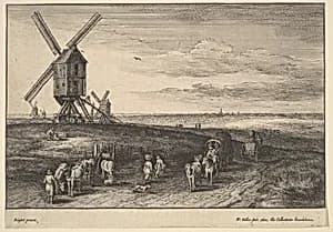 The Four Windmills by Jan Brueghel the Elder|Wenceslaus Hollar