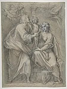 The Holy Family with Angels by Pomarancio (Cristoforo Roncalli)