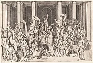 The Indian Triumph of Bacchus by Enea Vico