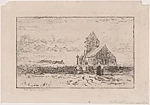 The Jobourg Church by Félix-Hilaire Buhot