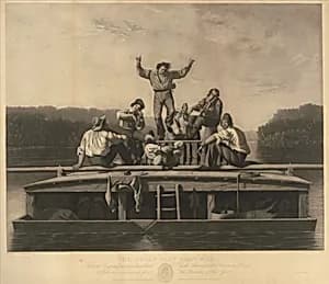 The Jolly Flat Boat Men by Thomas Doney|George Caleb Bingham|American Art Union, New York|Powell and Company