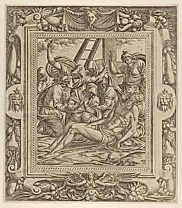 The Lamentation over Christ by Luca Penni|Jean Mignon