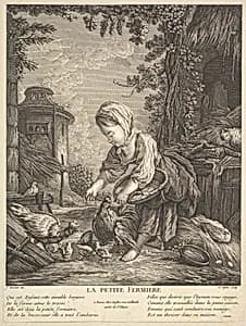 The Little Farm Girl by Claude Augustin Duflos le Jeune|François Boucher