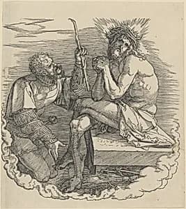 The Man of Sorrows Mocked by a Soldier, Frontispiece to the Great Passion by Albrecht Dürer