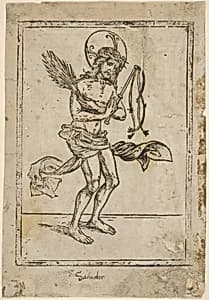 The Man of Sorrows Standing by Hans Burgkmair