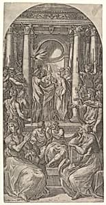 The Marriage of the Virgin by Giovanni Jacopo Caraglio|Parmigianino (Girolamo Francesco Maria Mazzola)