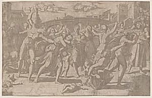 The Massacre of the Innocents by Ugo da Carpi|Raphael (Raffaello Sanzio or Santi)|Marcantonio Raimondi