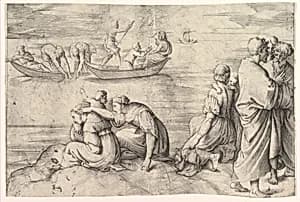The Miraculous Draught of Fish by Battista Franco|Raphael (Raffaello Sanzio or Santi)