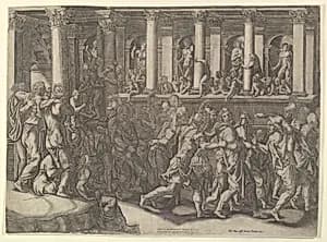 The Mocking of the Prisoners by Giorgio Ghisi|Giulio Romano|Nicolaus van Aelst