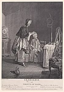 The Negligé or Morning Dressing by Jacques Philippe Le Bas|Jacques Philippe Le Bas|Jean Siméon Chardin
