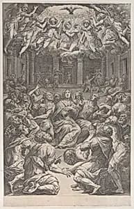 The Pentecost by Cornelis Cort|Giorgio Vasari|Giovanni Battista Mazza|Luca Bertelli