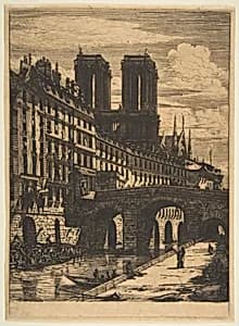 The Petit Pont, Paris by Charles Meryon