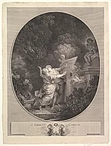 The Pledge of Love by Jean Mathieu|Jean Honoré Fragonard